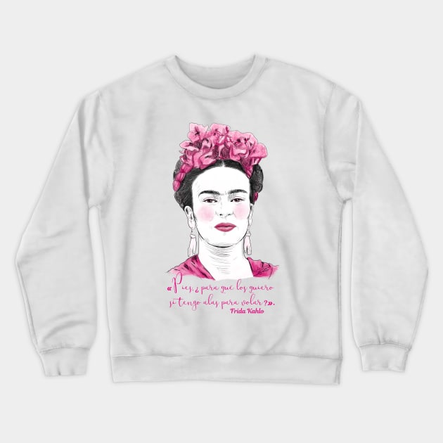 Frida "Pies para qué los quiero..." Crewneck Sweatshirt by Pendientera